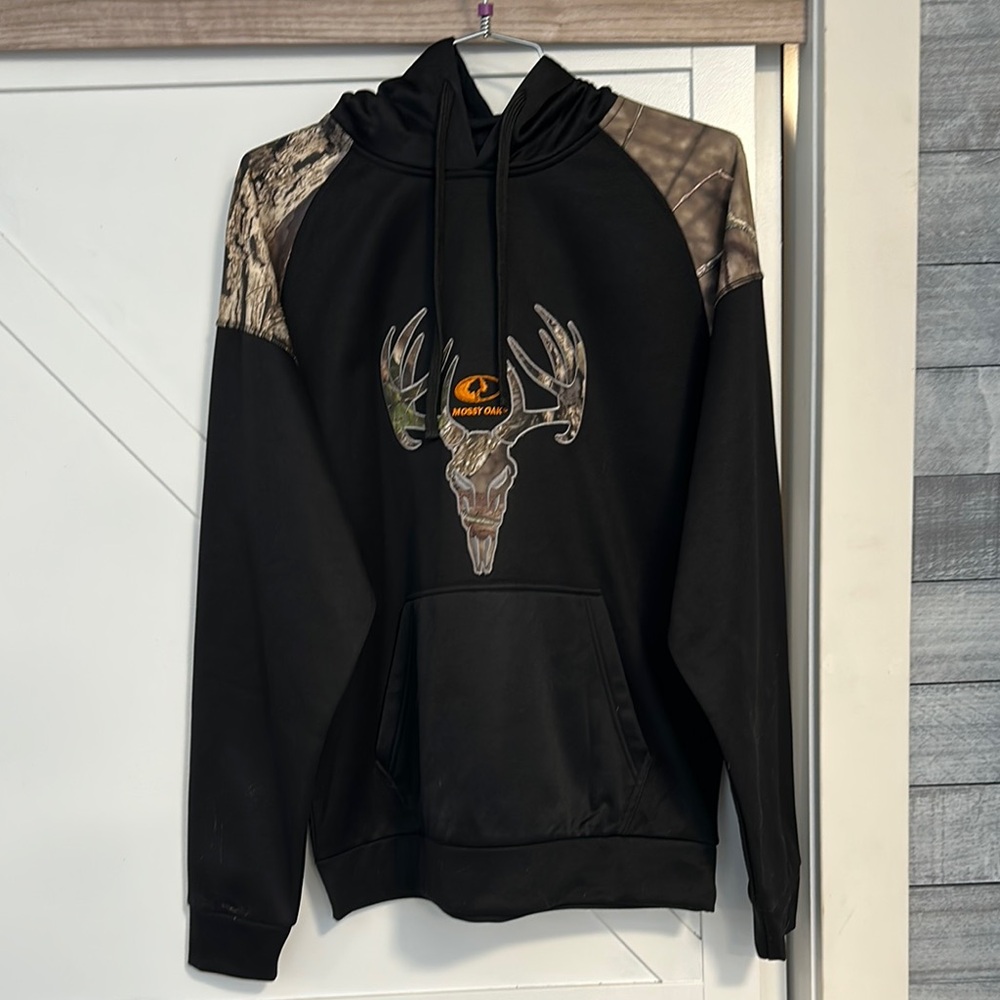 Mossy Oak Black & Camouflage Men's Performance Hoodie